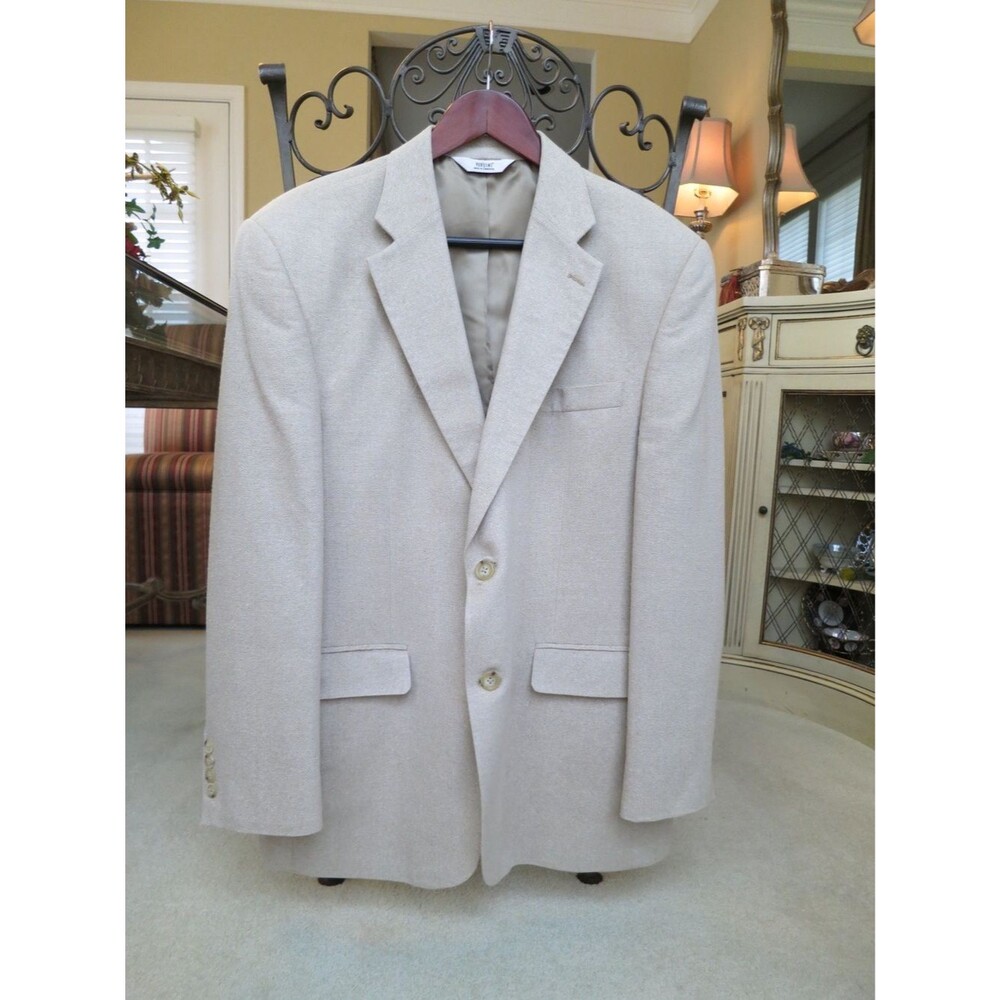 Versini Men's Beige Silk Sport Coat Blazer Size 40R - Excellent Condition